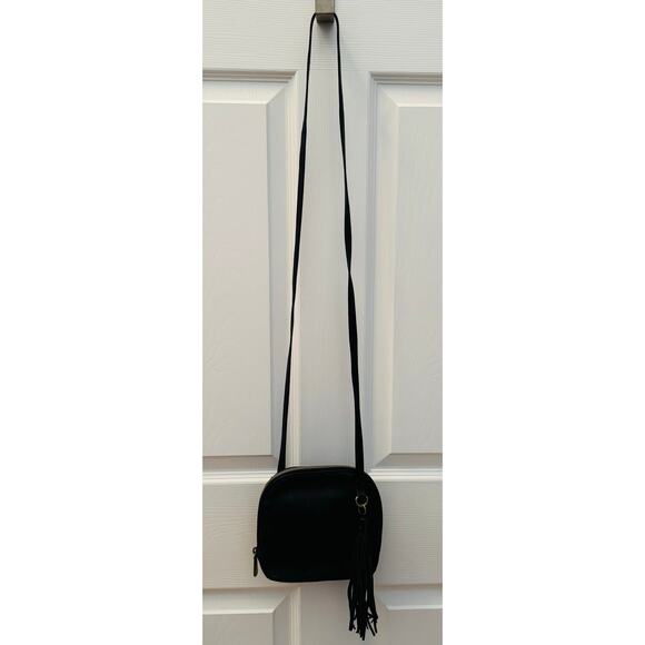 Hobo Womens Nash Black Soft Leather Crossbody Bag with Tassel - Picture 5 of 13